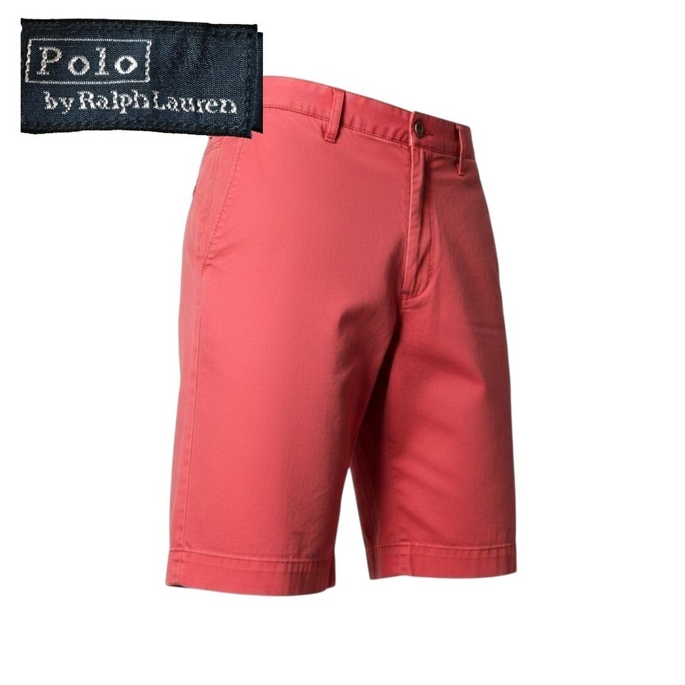 Polo Ralph Lauren Shorts Mens 34 Classic Fit Golf Chinos Salmon Red 10" Inseam
